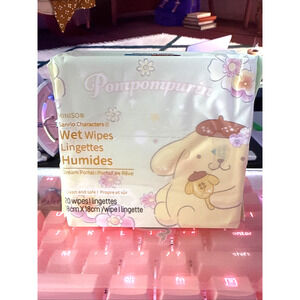 Sanrio Miniso Pompompurin Dream Portal Wet Wipes 20 Ct Pack Kawaii Compact